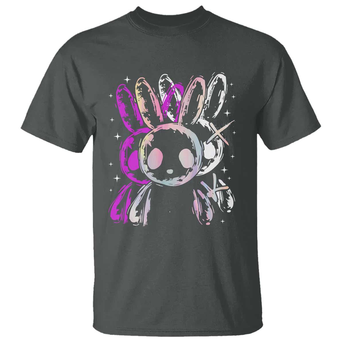Horror Cute Bunny Rabbit T Shirt Horror Aesthetic TS12 Dark Heather Print Your Wear