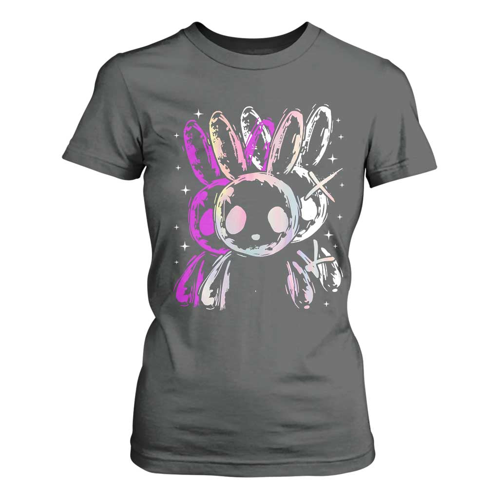 Horror Cute Bunny Rabbit T Shirt For Women Horror Aesthetic TS12 Dark Heather Print Your Wear