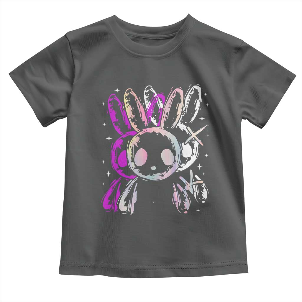 Horror Cute Bunny Rabbit Toddler T Shirt Horror Aesthetic TS12 Dark Heather Print Your Wear