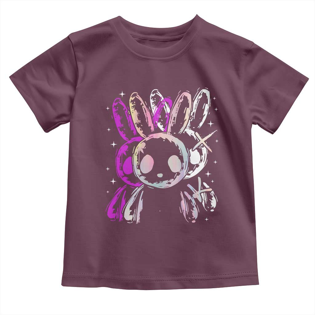 Horror Cute Bunny Rabbit Toddler T Shirt Horror Aesthetic TS12 Maroon Print Your Wear