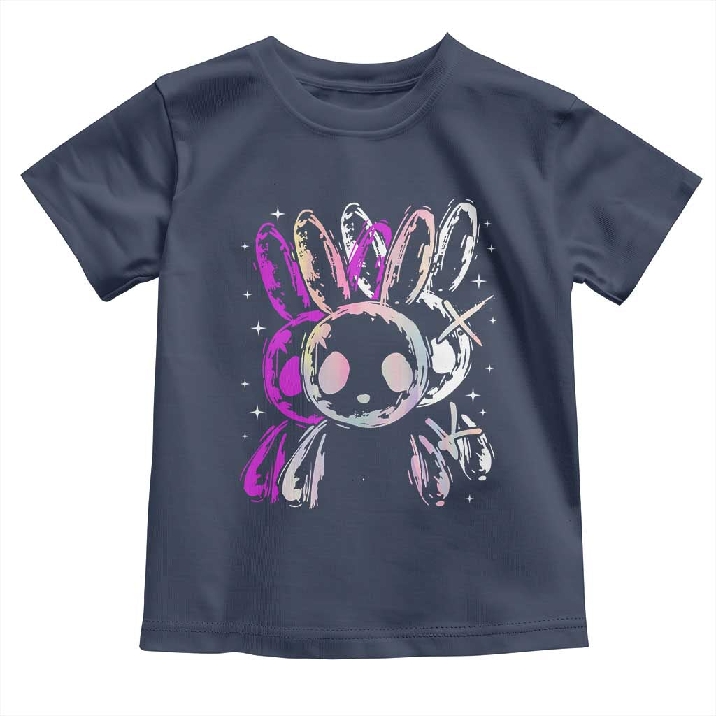 Horror Cute Bunny Rabbit Toddler T Shirt Horror Aesthetic TS12 Navy Print Your Wear