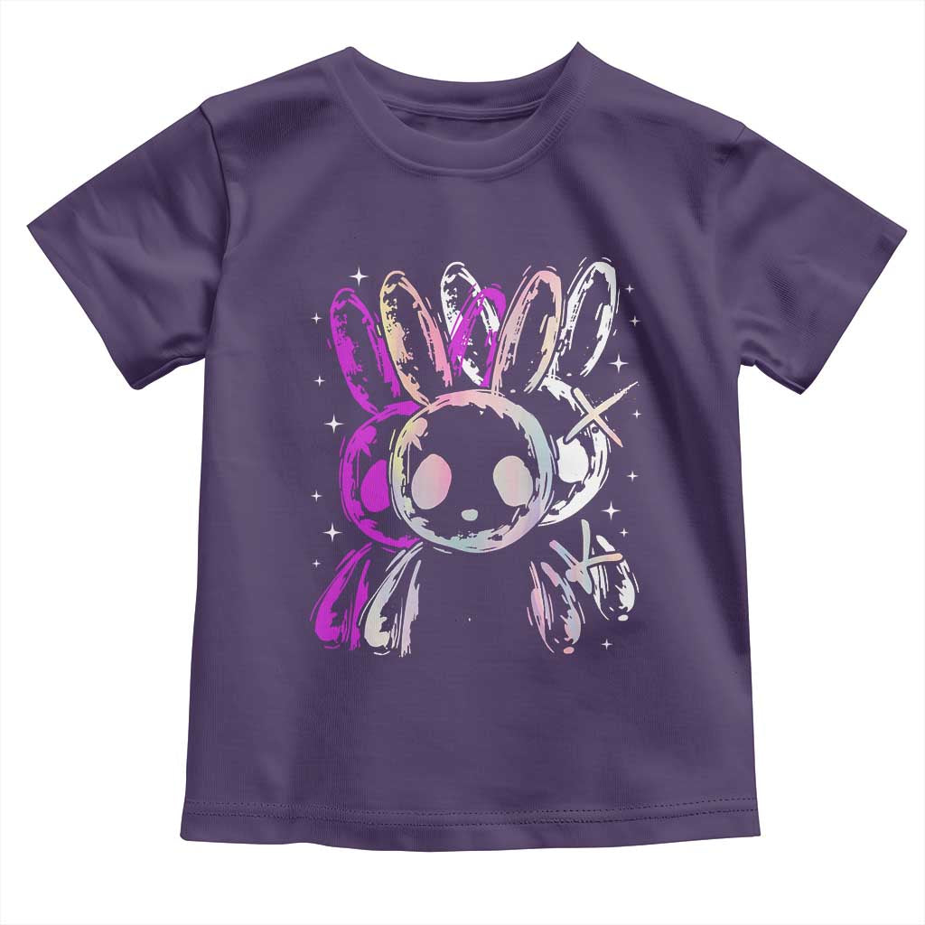 Horror Cute Bunny Rabbit Toddler T Shirt Horror Aesthetic TS12 Purple Print Your Wear