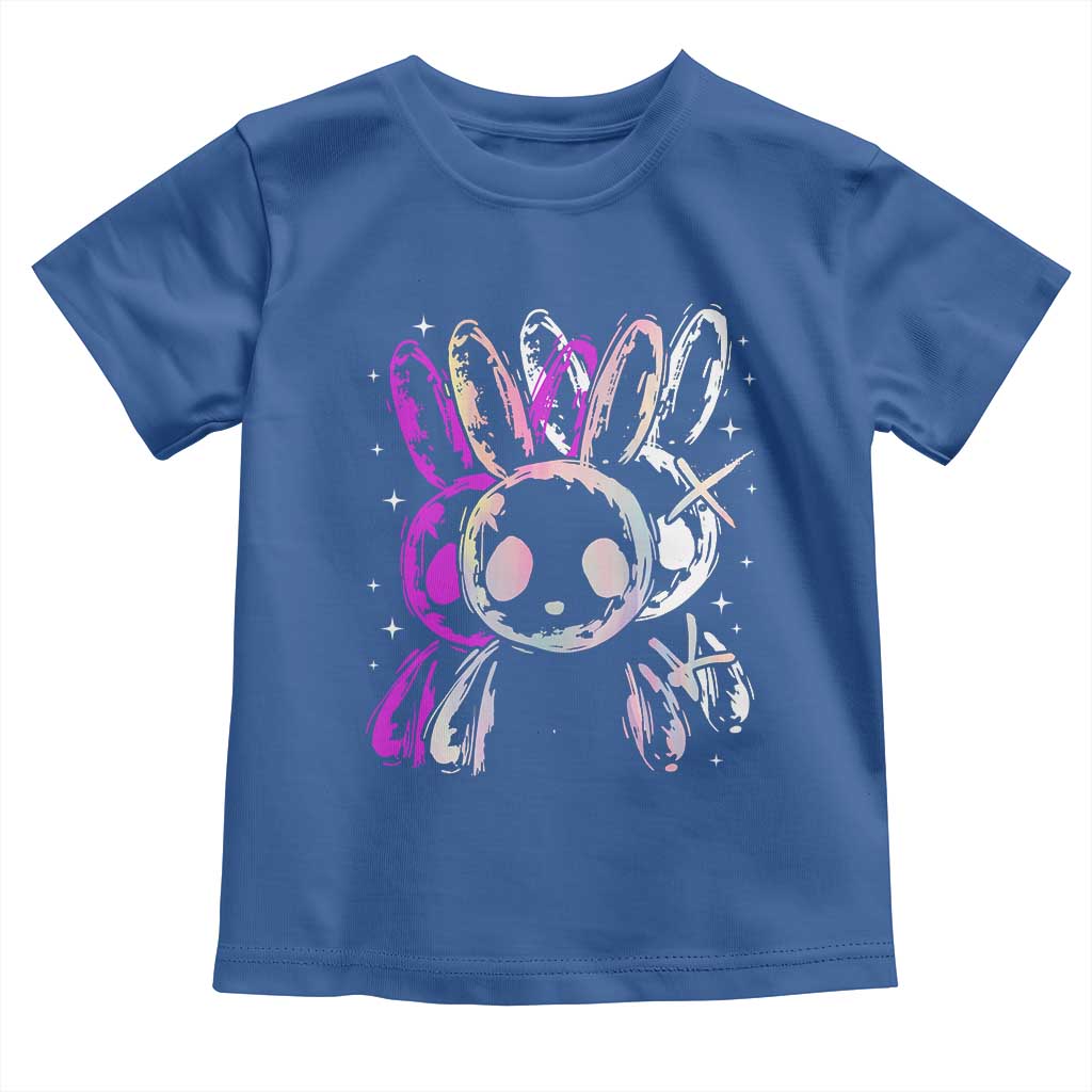 Horror Cute Bunny Rabbit Toddler T Shirt Horror Aesthetic TS12 Royal Blue Print Your Wear
