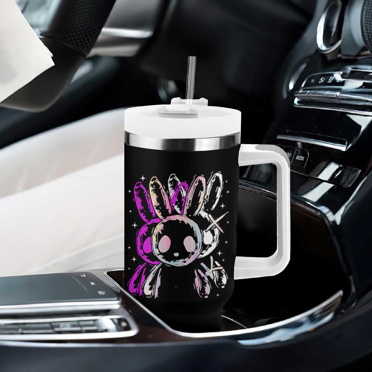 Horror Cute Bunny Rabbit Tumbler With Handle Horror Aesthetic TS12 Print Your Wear