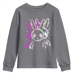 Horror Cute Bunny Rabbit Youth Sweatshirt Horror Aesthetic TS12 Charcoal Print Your Wear