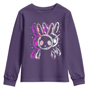 Horror Cute Bunny Rabbit Youth Sweatshirt Horror Aesthetic TS12 Purple Print Your Wear