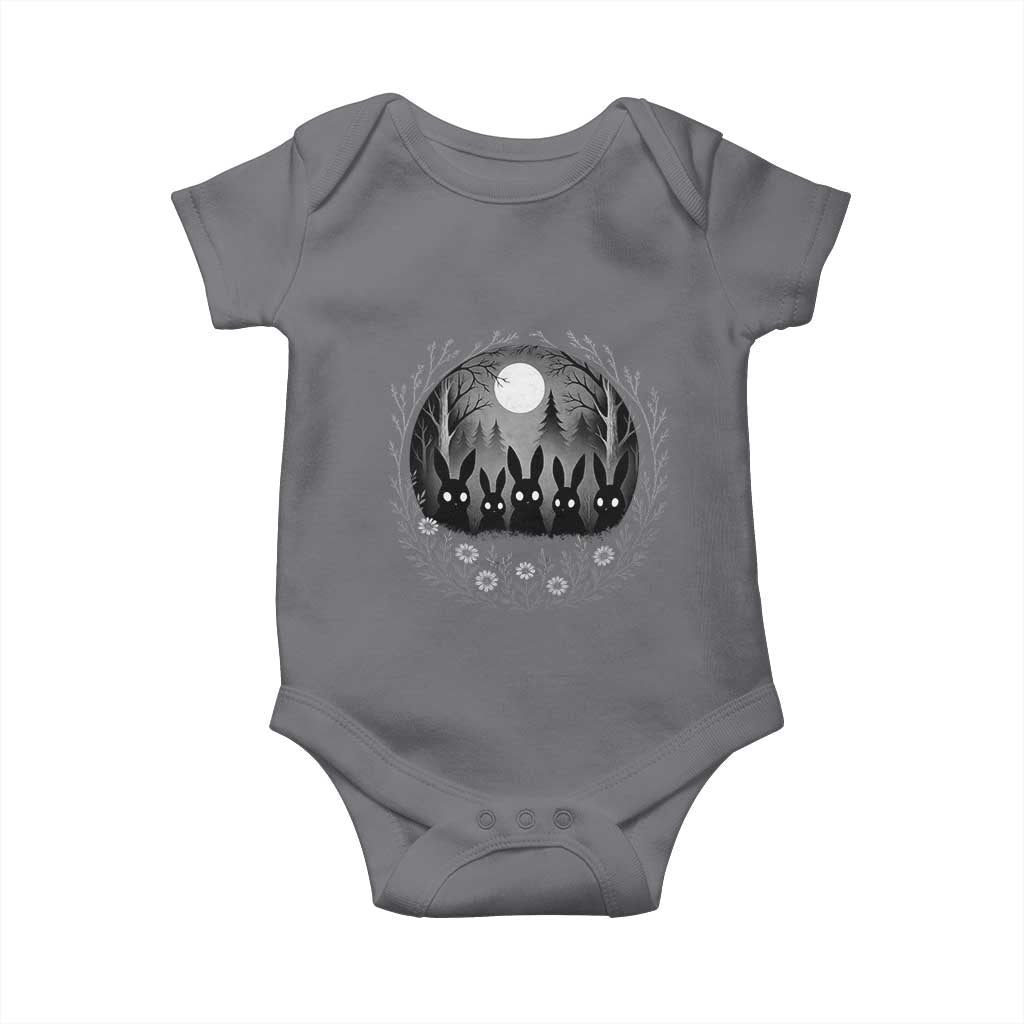 Creepy Cute Bunny Rabbits Baby Onesie Dark Horror Aesthetic TS12 Charcoal Print Your Wear