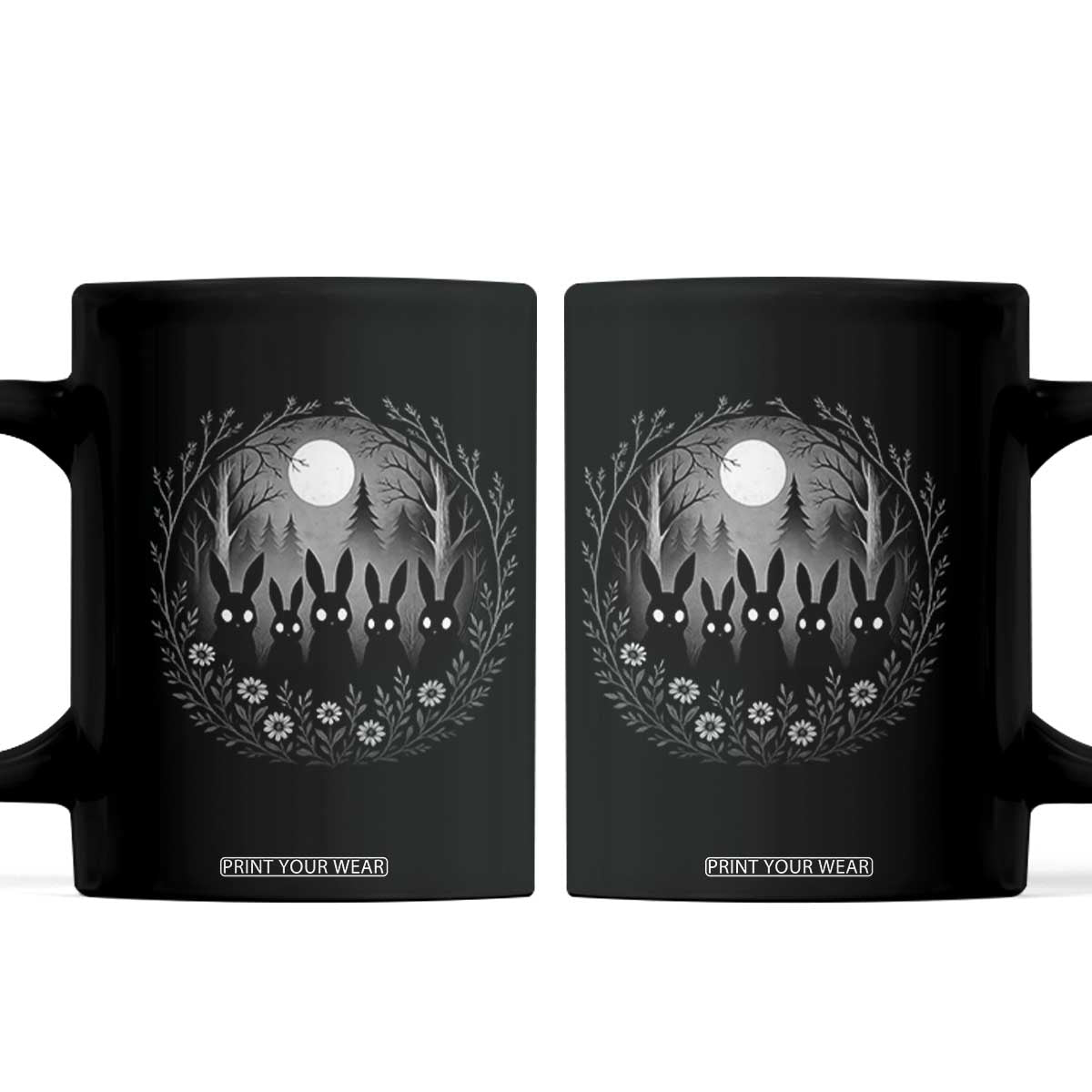 Creepy Cute Bunny Rabbits Coffee Mug Dark Horror Aesthetic TS12 Black Print Your Wear
