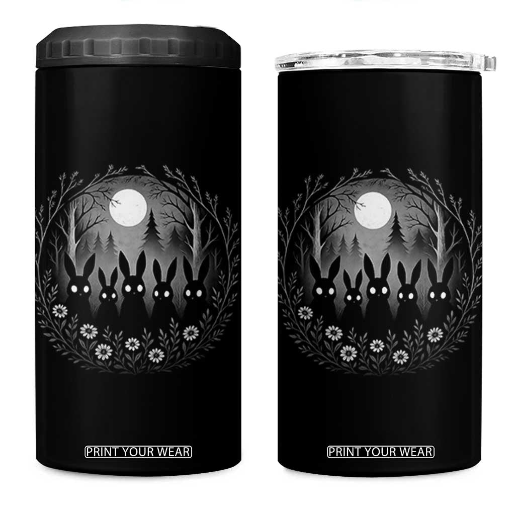 Creepy Cute Bunny Rabbits 4 in 1 Can Cooler Tumbler Dark Horror Aesthetic TS12 One Size: 16 oz Black Print Your Wear
