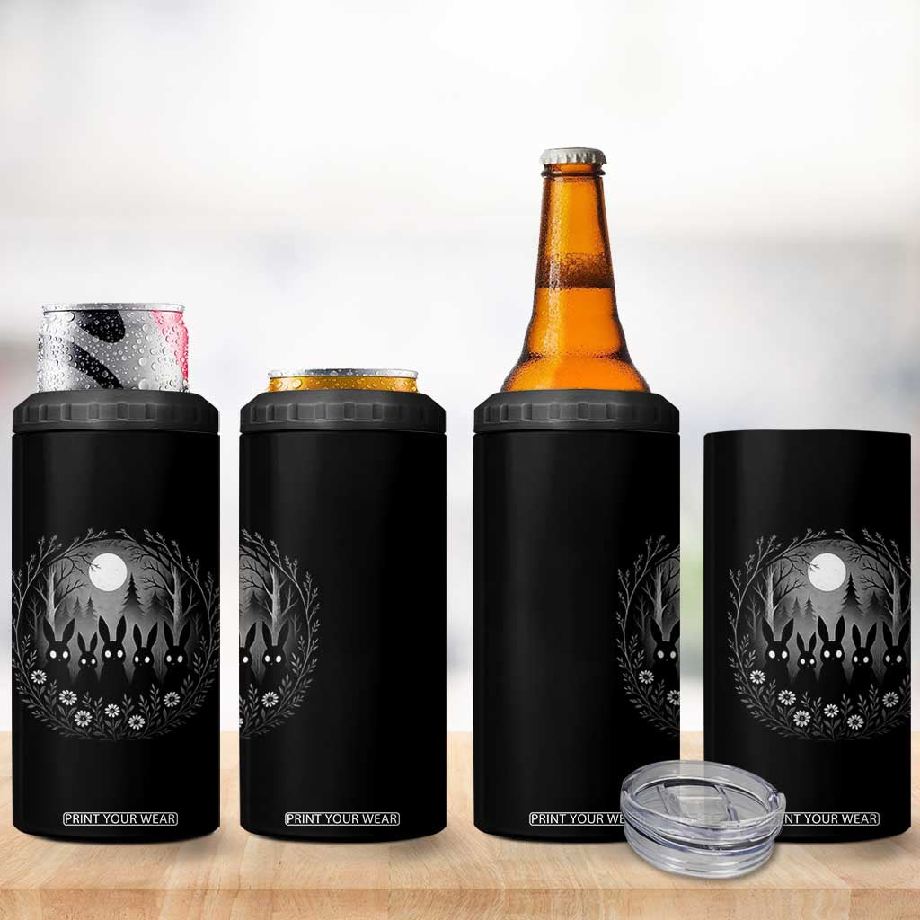 Creepy Cute Bunny Rabbits 4 in 1 Can Cooler Tumbler Dark Horror Aesthetic TS12 Print Your Wear