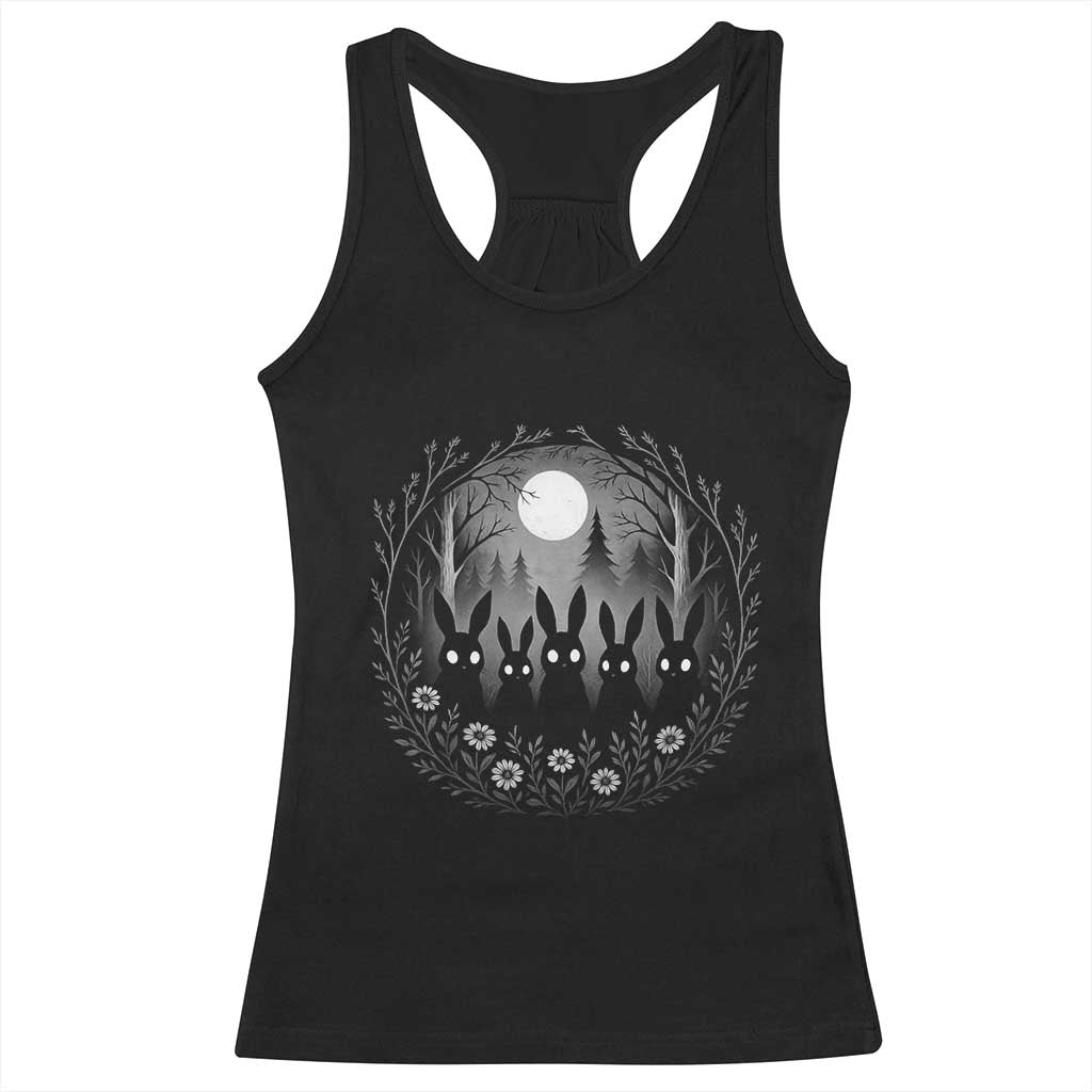 Creepy Cute Bunny Rabbits Racerback Tank Top Dark Horror Aesthetic TS12 Black Print Your Wear