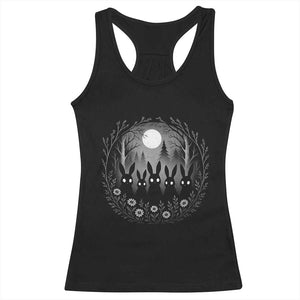 Creepy Cute Bunny Rabbits Racerback Tank Top Dark Horror Aesthetic TS12 Black Print Your Wear