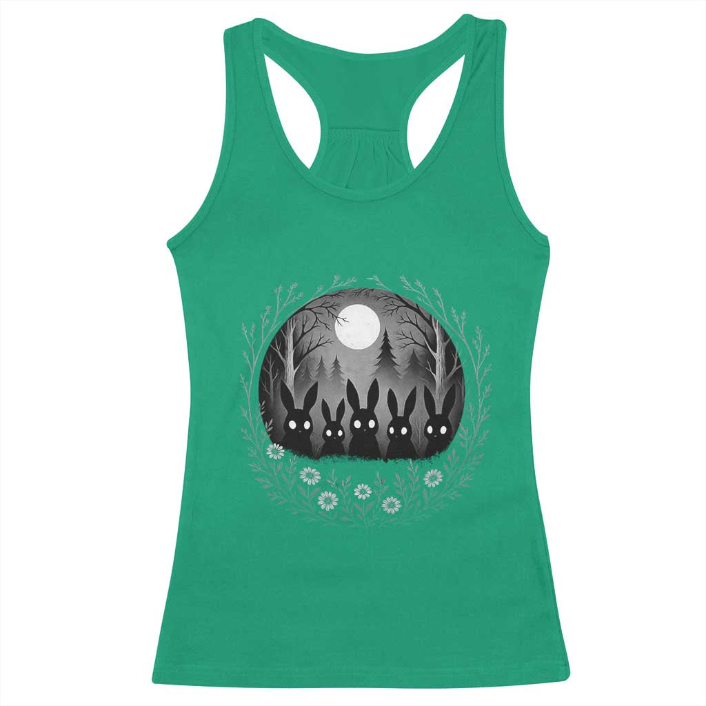 Creepy Cute Bunny Rabbits Racerback Tank Top Dark Horror Aesthetic TS12 Irish Green Print Your Wear