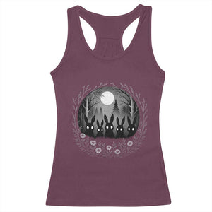 Creepy Cute Bunny Rabbits Racerback Tank Top Dark Horror Aesthetic TS12 Maroon Print Your Wear