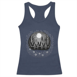 Creepy Cute Bunny Rabbits Racerback Tank Top Dark Horror Aesthetic TS12 Navy Print Your Wear