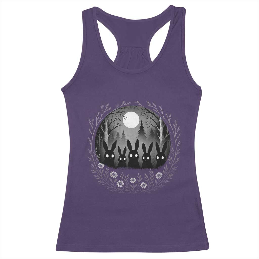 Creepy Cute Bunny Rabbits Racerback Tank Top Dark Horror Aesthetic TS12 Purple Print Your Wear