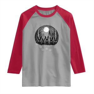 Creepy Cute Bunny Rabbits Raglan Shirt Dark Horror Aesthetic TS12 Sport Gray Red Print Your Wear