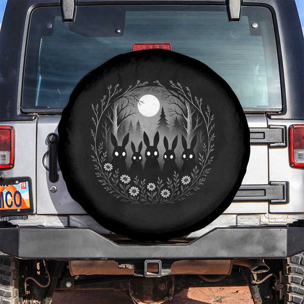 Creepy Cute Bunny Rabbits Spare Tire Cover Dark Horror Aesthetic TS12 No hole Black Print Your Wear
