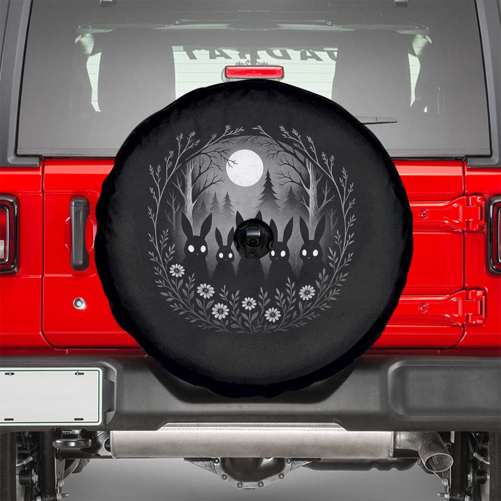 Creepy Cute Bunny Rabbits Spare Tire Cover Dark Horror Aesthetic TS12 Black Print Your Wear