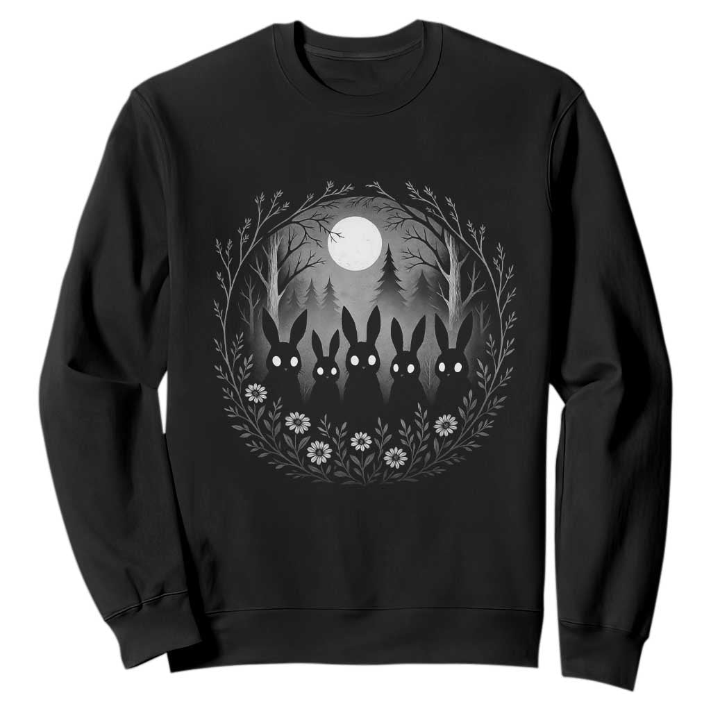 Creepy Cute Bunny Rabbits Sweatshirt Dark Horror Aesthetic TS12 Black Print Your Wear