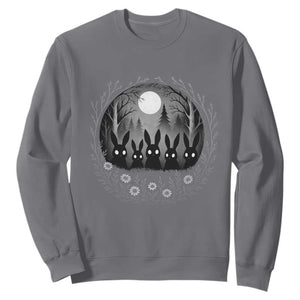 Creepy Cute Bunny Rabbits Sweatshirt Dark Horror Aesthetic TS12 Charcoal Print Your Wear