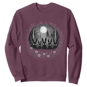 Creepy Cute Bunny Rabbits Sweatshirt Dark Horror Aesthetic TS12 Maroon Print Your Wear
