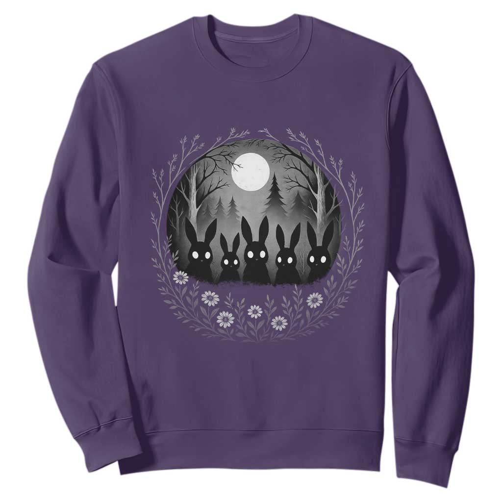 Creepy Cute Bunny Rabbits Sweatshirt Dark Horror Aesthetic TS12 Purple Print Your Wear