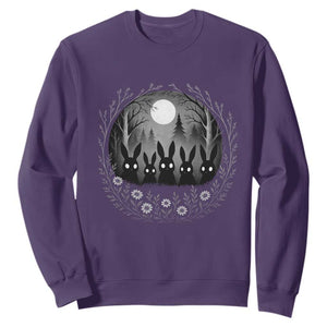 Creepy Cute Bunny Rabbits Sweatshirt Dark Horror Aesthetic TS12 Purple Print Your Wear