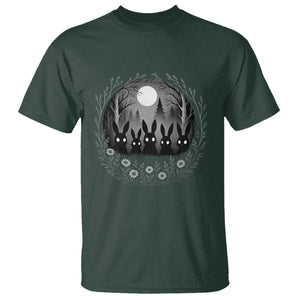 Creepy Cute Bunny Rabbits T Shirt Dark Horror Aesthetic TS12 Dark Forest Green Print Your Wear