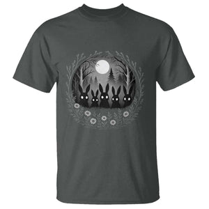 Creepy Cute Bunny Rabbits T Shirt Dark Horror Aesthetic TS12 Dark Heather Print Your Wear