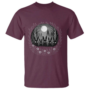 Creepy Cute Bunny Rabbits T Shirt Dark Horror Aesthetic TS12 Maroon Print Your Wear