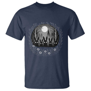 Creepy Cute Bunny Rabbits T Shirt Dark Horror Aesthetic TS12 Navy Print Your Wear