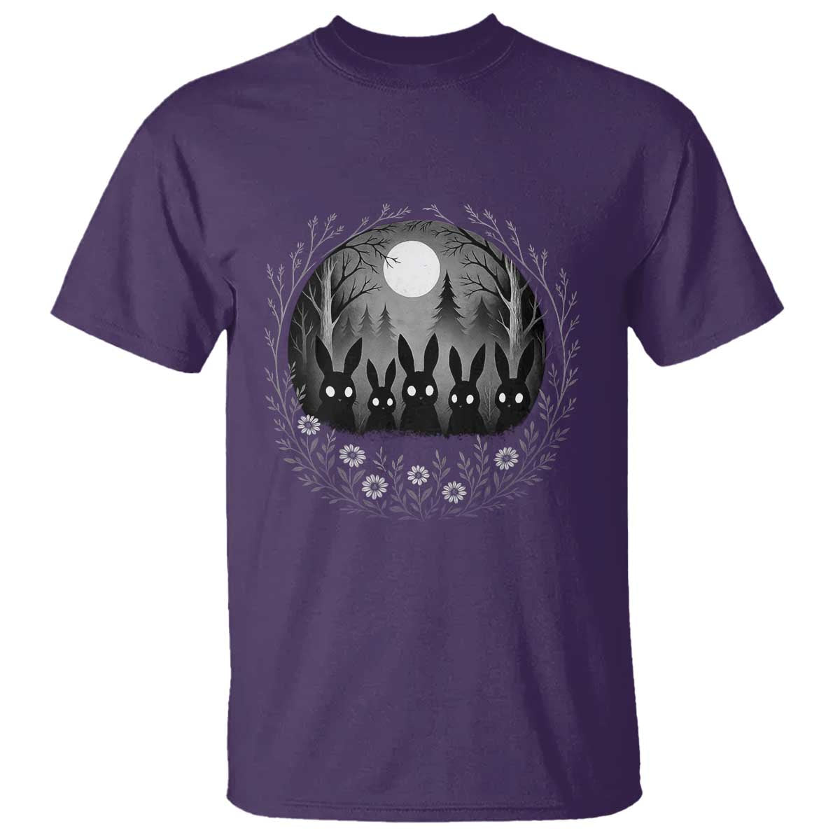 Creepy Cute Bunny Rabbits T Shirt Dark Horror Aesthetic TS12 Purple Print Your Wear