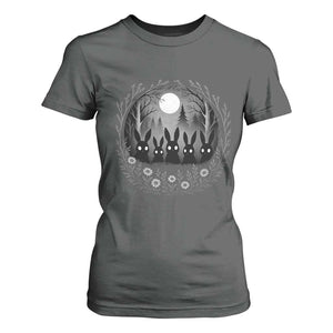 Creepy Cute Bunny Rabbits T Shirt For Women Dark Horror Aesthetic TS12 Dark Heather Print Your Wear
