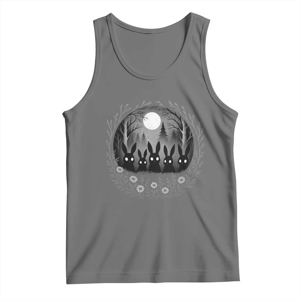 Creepy Cute Bunny Rabbits Tank Top Dark Horror Aesthetic TS12 Black Heather Print Your Wear