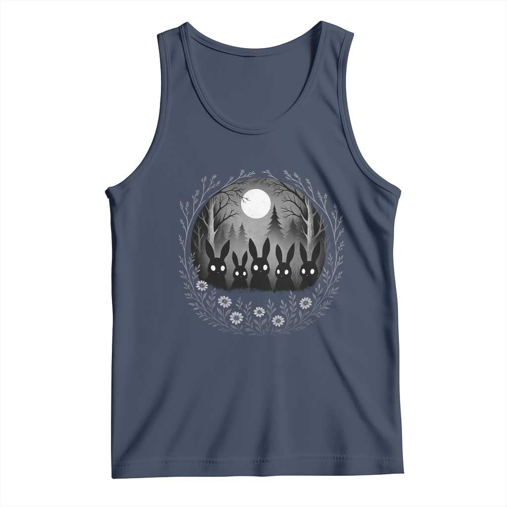 Creepy Cute Bunny Rabbits Tank Top Dark Horror Aesthetic TS12 Navy Print Your Wear