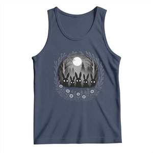 Creepy Cute Bunny Rabbits Tank Top Dark Horror Aesthetic TS12 Navy Print Your Wear