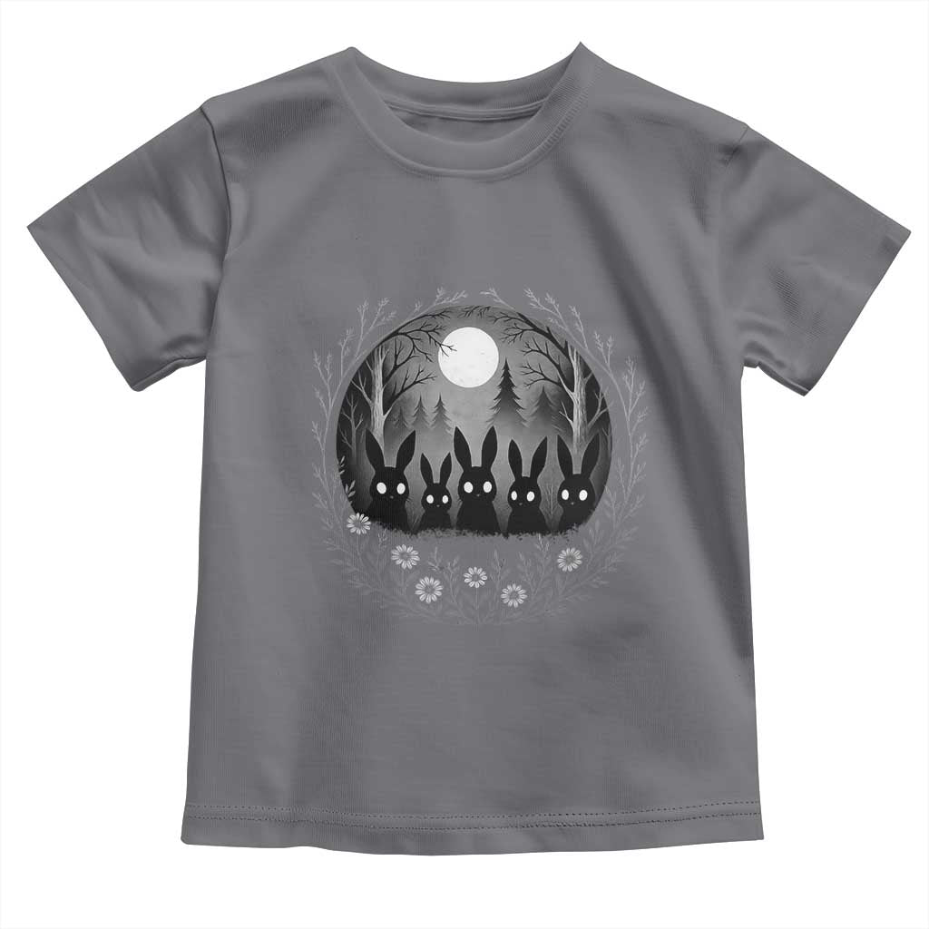 Creepy Cute Bunny Rabbits Toddler T Shirt Dark Horror Aesthetic TS12 Charcoal Print Your Wear