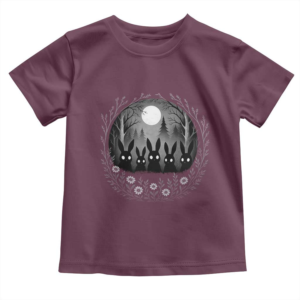 Creepy Cute Bunny Rabbits Toddler T Shirt Dark Horror Aesthetic TS12 Maroon Print Your Wear