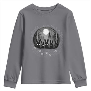 Creepy Cute Bunny Rabbits Youth Sweatshirt Dark Horror Aesthetic TS12 Charcoal Print Your Wear