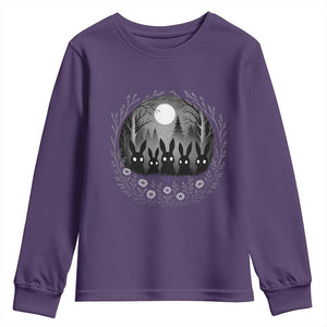 Creepy Cute Bunny Rabbits Youth Sweatshirt Dark Horror Aesthetic TS12 Purple Print Your Wear