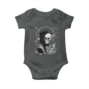 Funny Full Moon Horror Art Baby Onesie Skeleton Hug Maine Coon Cat TS12 Dark Heather Print Your Wear