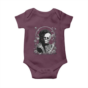 Funny Full Moon Horror Art Baby Onesie Skeleton Hug Maine Coon Cat TS12 Maroon Print Your Wear