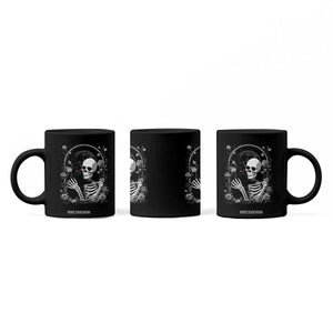 Funny Full Moon Horror Art Coffee Mug Skeleton Hug Maine Coon Cat TS12 Print Your Wear