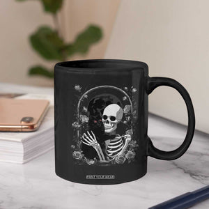 Funny Full Moon Horror Art Coffee Mug Skeleton Hug Maine Coon Cat TS12 Print Your Wear