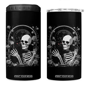 Funny Full Moon Horror Art 4 in 1 Can Cooler Tumbler Skeleton Hug Maine Coon Cat TS12 One Size: 16 oz Black Print Your Wear