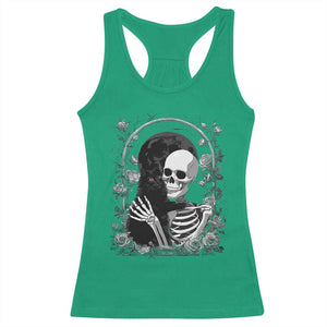 Funny Full Moon Horror Art Racerback Tank Top Skeleton Hug Maine Coon Cat TS12 Irish Green Print Your Wear
