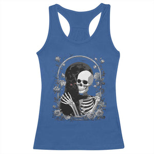 Funny Full Moon Horror Art Racerback Tank Top Skeleton Hug Maine Coon Cat TS12 Royal Blue Print Your Wear