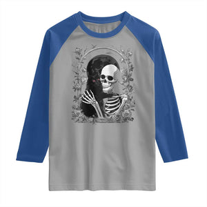 Funny Full Moon Horror Art Raglan Shirt Skeleton Hug Maine Coon Cat TS12 Sport Gray Royal Print Your Wear