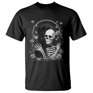 Funny Full Moon Horror Art T Shirt Skeleton Hug Maine Coon Cat TS12 Black Print Your Wear